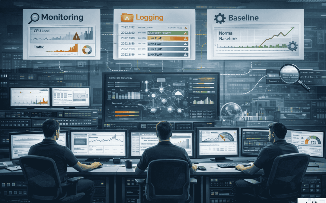 Monitoring, logging e baseline di rete: come vedere il degrado prima che diventi fermo operativo
